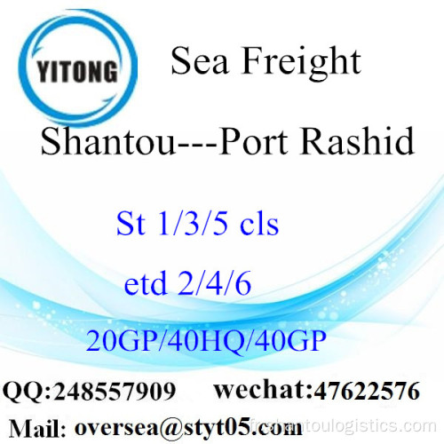Fret maritime Port de Shantou transports maritimes au Port Rashid